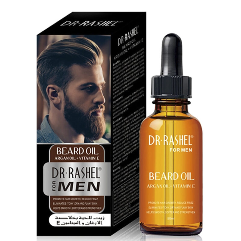 Dr. Rashel Beard Oil With Argan Oil + Vitamin E For Men 50ml ( Enhances beard growth thicker and longer )
