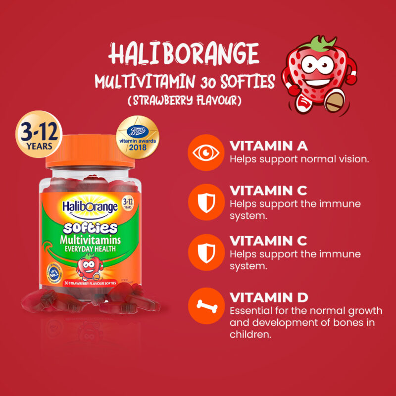 Haliborange Multivitamins Softies (Strawberry Flavour) – 30 Softies - Image 3