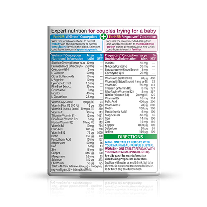 Pregnacare Him & Her Conception Vitabiotics (Male + Female Fertility & Reproduction) - Image 2