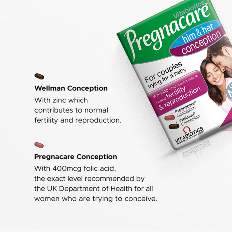 Pregnacare Him & Her Conception Vitabiotics (Male + Female Fertility & Reproduction) - Image 3