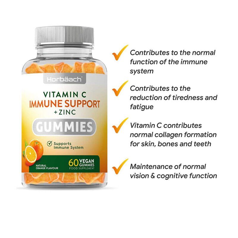 Vitamin C & Zinc Vegan Gummies (Immune Support) - 60 Vegan Gummies - Image 2