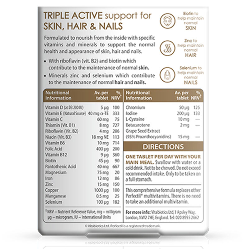 Perfectil Original Vitabiotics (Hair,Skin,Nail) 30 Tablets - Image 3