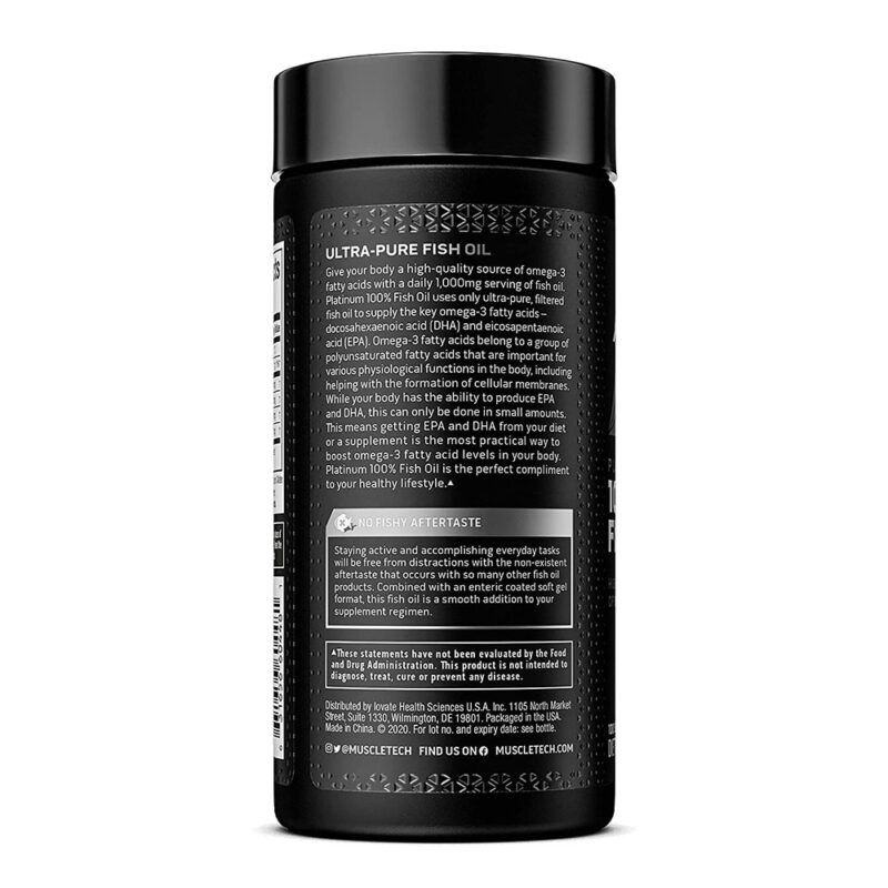 Muscletech Platinum 100% Fish Oil, 100 Caps (Burn Body Fat and Promote Muscle Growth) - Image 3