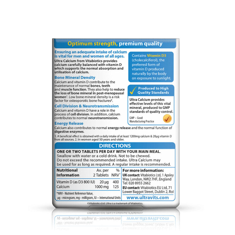 Ultra Calcium & Vitamin D (Contributes to the maintenance of normal bones and teeth) - Image 2