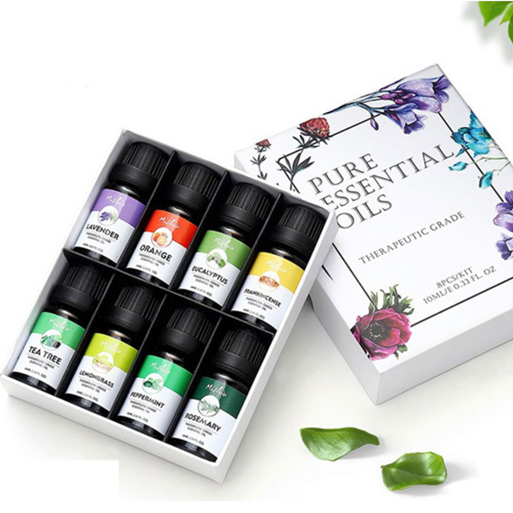 SIPA 100% Pure Aromatherapy Essential Oils Set (8 Pcs), Essential