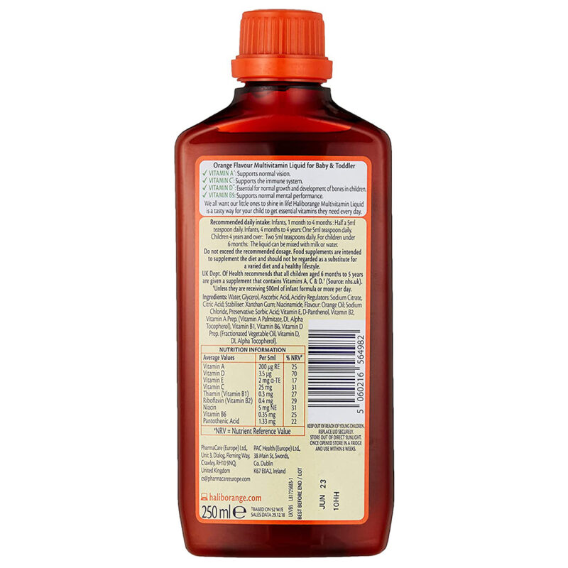 Haliborange Baby & Toddler Multivitamin Liquid 250ml (1 Month+ onwards) - Image 2