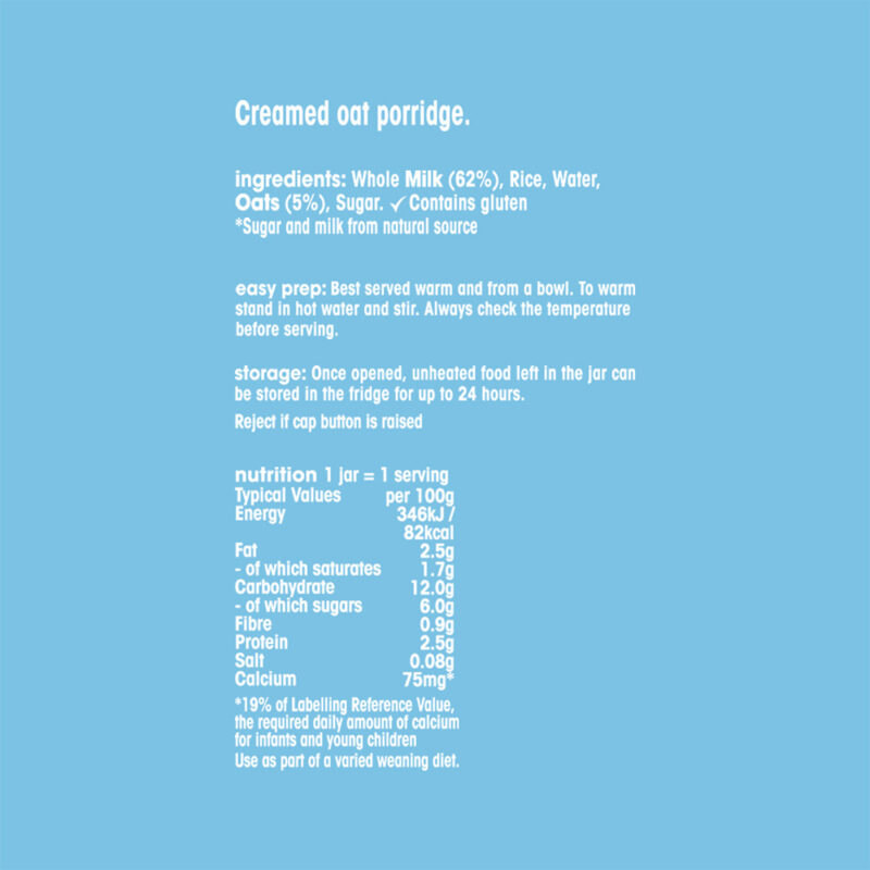 Heinz Creamed Porridge 120g Jar (6months+ onwards) - Image 2