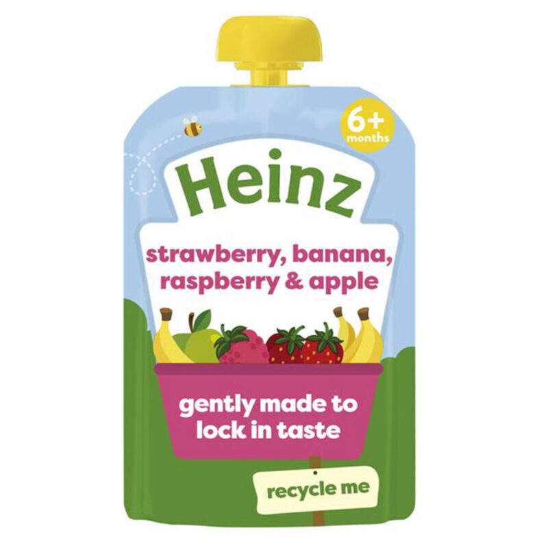 Heinz Strawberry, Banana, Raspberry & Apple Puree 100g (6months+ onwards)