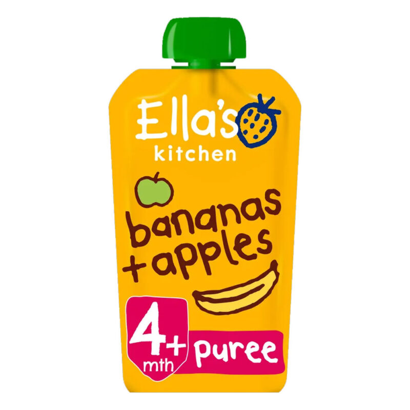 Ella's Kitchen Organic Bananas & Apples Baby Pouch 4+ Months 120g (4Months Onwards)
