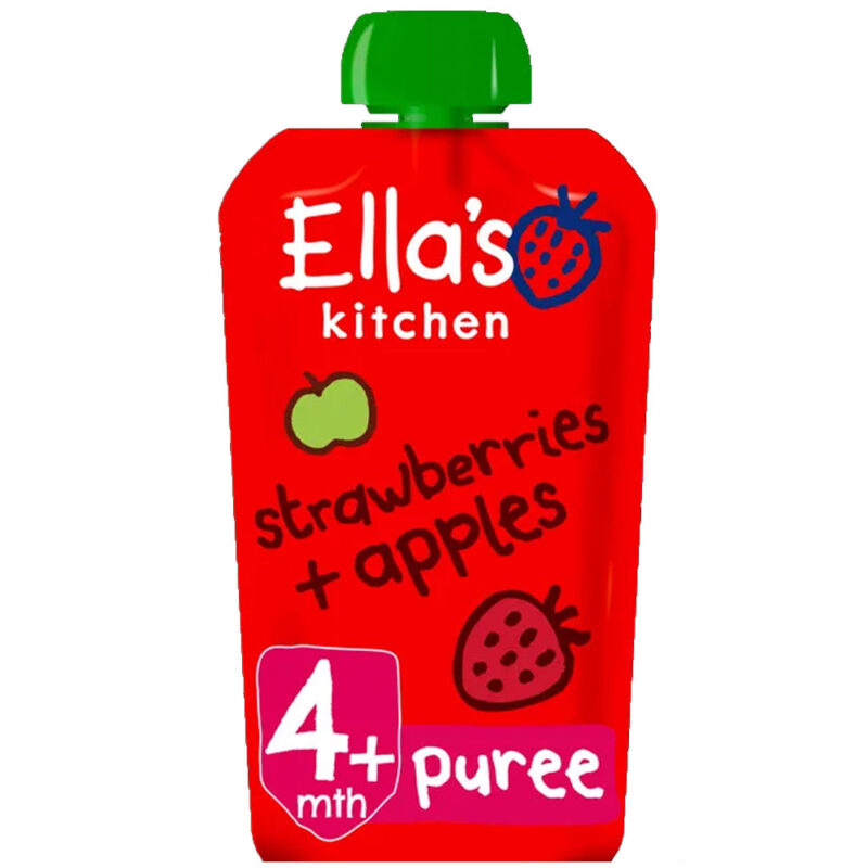 Ella's Kitchen Organic Strawberries and Apples Baby Pouch 120g (4 Months Onwards)