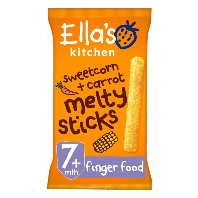 Ella’s Kitchen Sweetcorn and Carrot Melty Sticks 16g (7 Months Onwards)