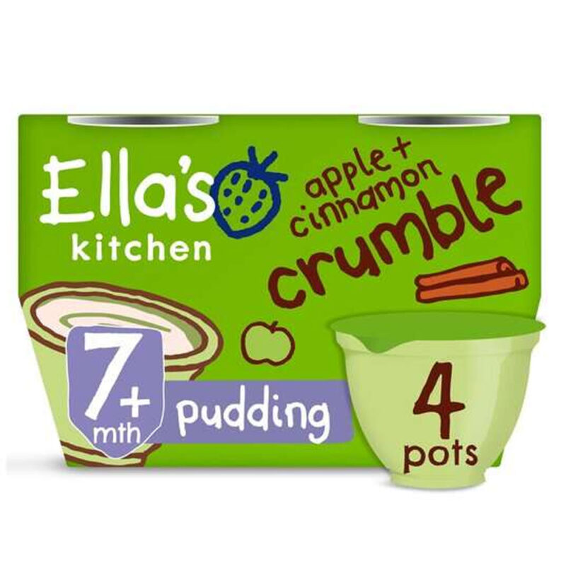 Ella’s Kitchen Apple and Cinnamon Crumble 4x80g pack (7Months Onwards)