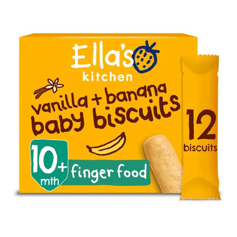 Ella’s Kitchen Vanilla and Banana Baby Biscuits 108g (10 Months Onwards)