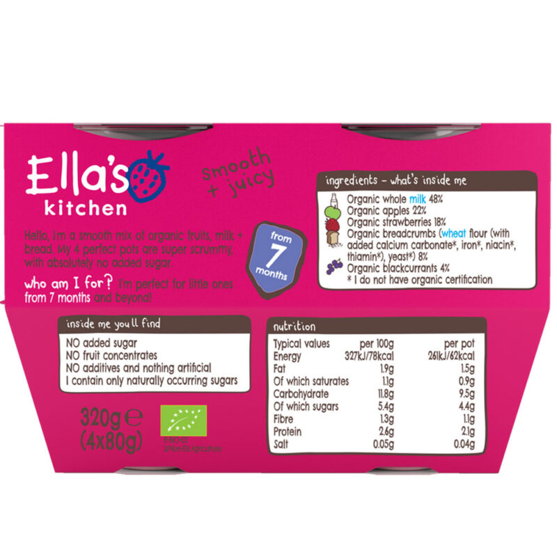 Ella’s Kitchen Summer Pudding 4x80g pack (7Months Onwards) - Image 2