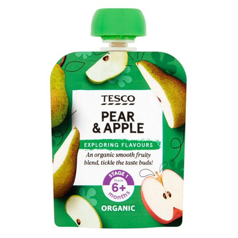 Tesco Pear & Apple Puree Pouch 70G (6months+ onwards)