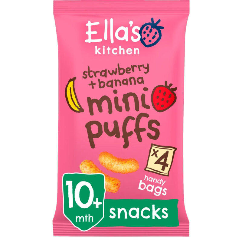 Ella’s Kitchen Organic Strawberry and Banana Melty Puffs 32g (10 Months Onwards)