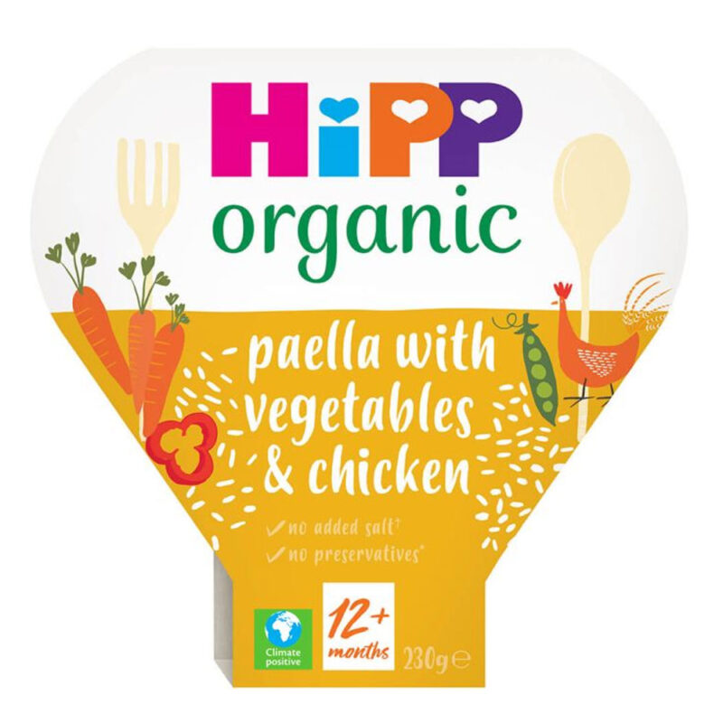 HiPP Organic Paella with Vegetables & Chicken Toddler Tray Meal 230g (12 Months Onwards)
