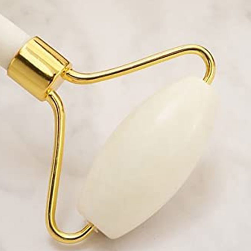 Jade Roller Natural White Stone 2 Piece Set (Skin Massager for Face, Neck and Eye Treatment) - Image 4