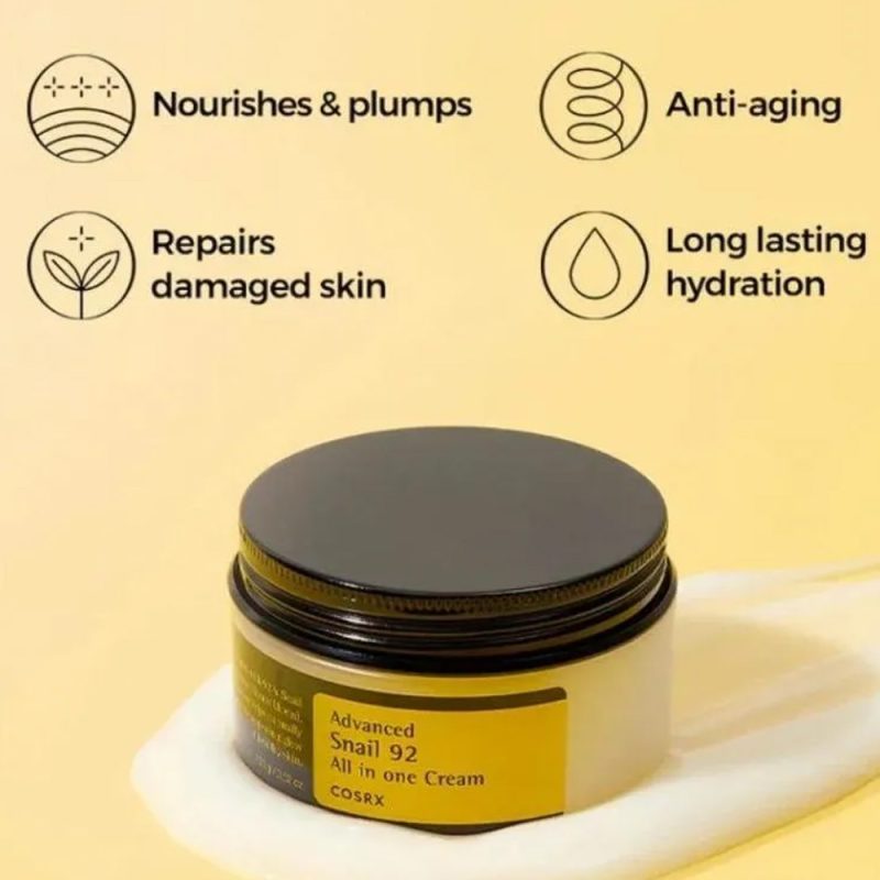 Cosrx Advanced Snail 92 All in one Cream 100g (Appealing glow of healthy skin) - Image 3