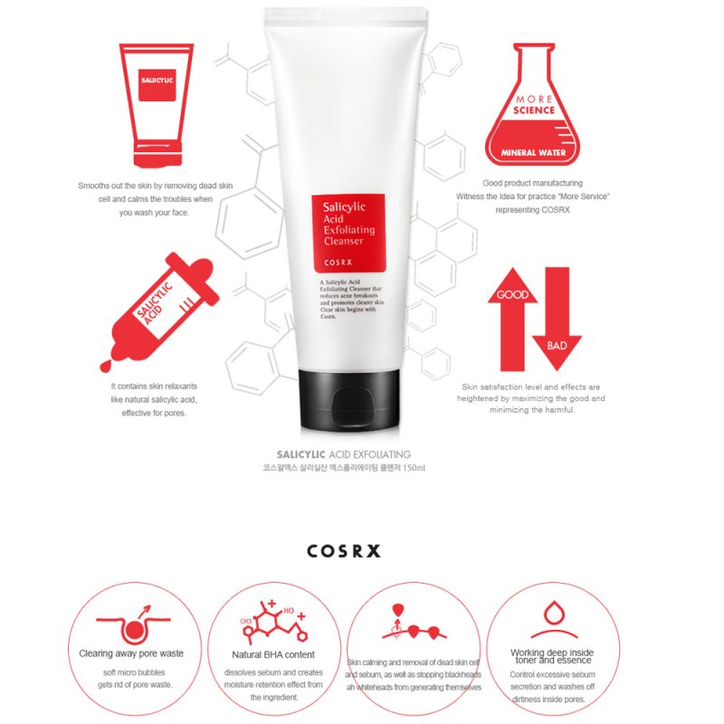 Cosrx Salicylic Acid Daily Gentle Cleanser 150ml (Daily cleanser that polishes with Salicylic Acid) - Image 3