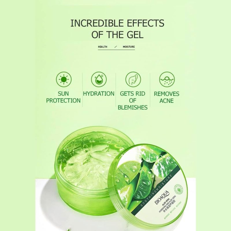Bio Aqua Aloe Vera Hydrating Soothing Gel 300g (Moisturizing Rejuvenating) - Image 2