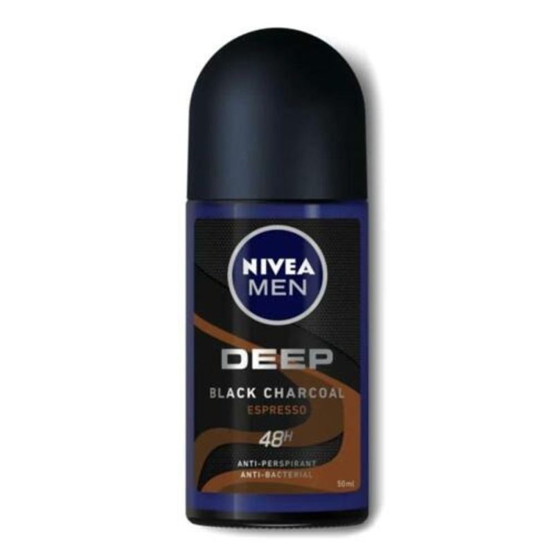 Nivea Men Deo Roll On Deep Black Charcoal Espresso 50ml